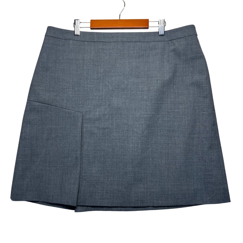 Emerson Rose Gray Wool Blend A-Line Skirt Pleated School Girl Women's 16  Preppy